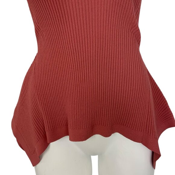 Cinq A Sept Ellen Knit Tank Top M Rosewood Handkerchief Ribbed - Picture 9 of 12